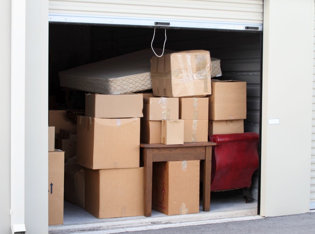 moving boxes inside a moving truck